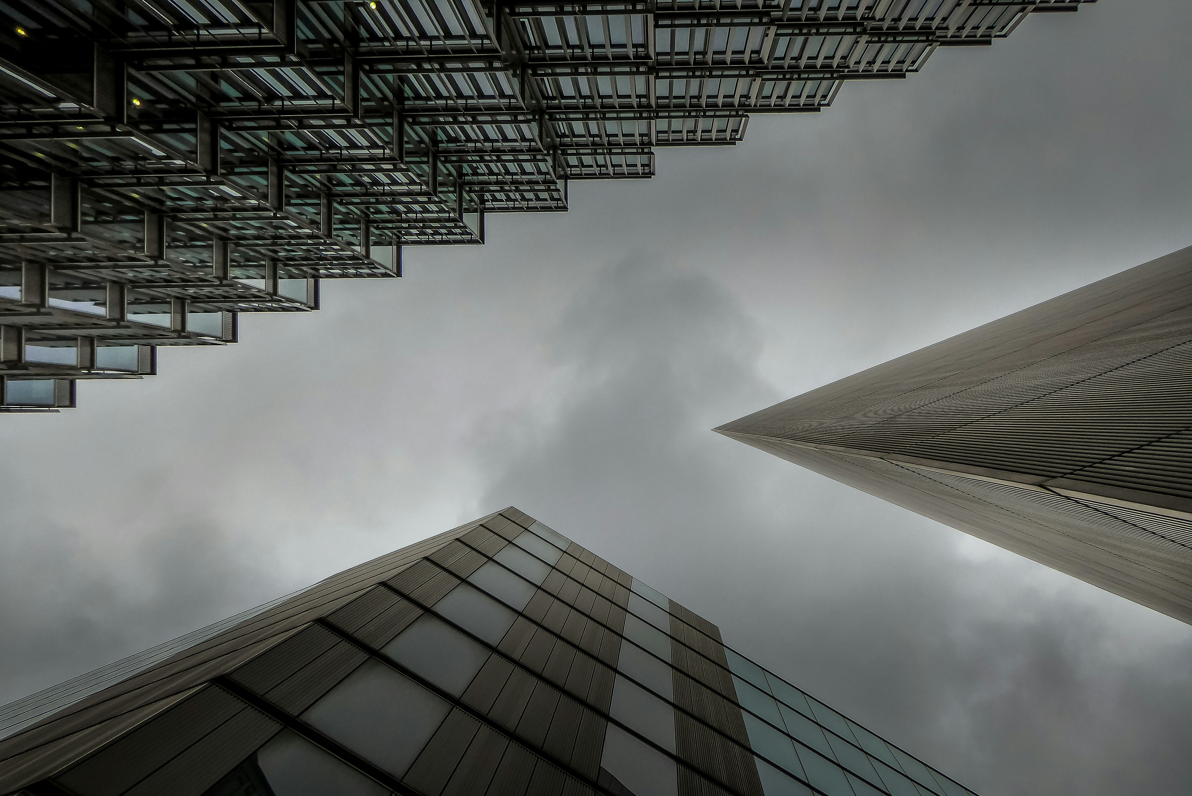 low angle photography of high rise building